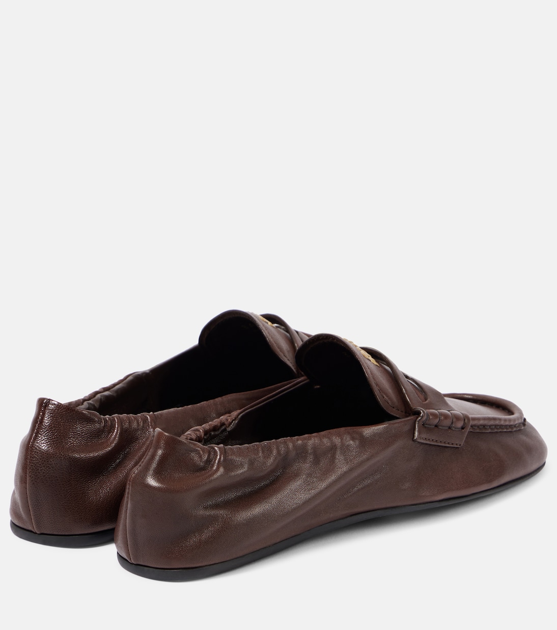 Logo leather penny loafers | Miu Miu