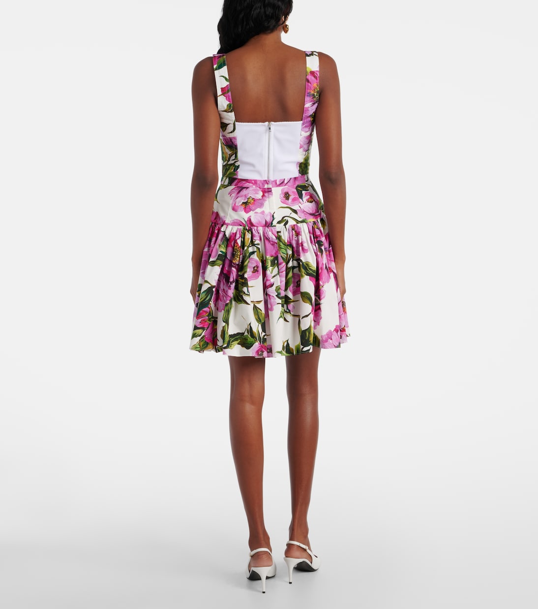 Bustier en coton mélangé à fleurs | Dolce&Gabbana