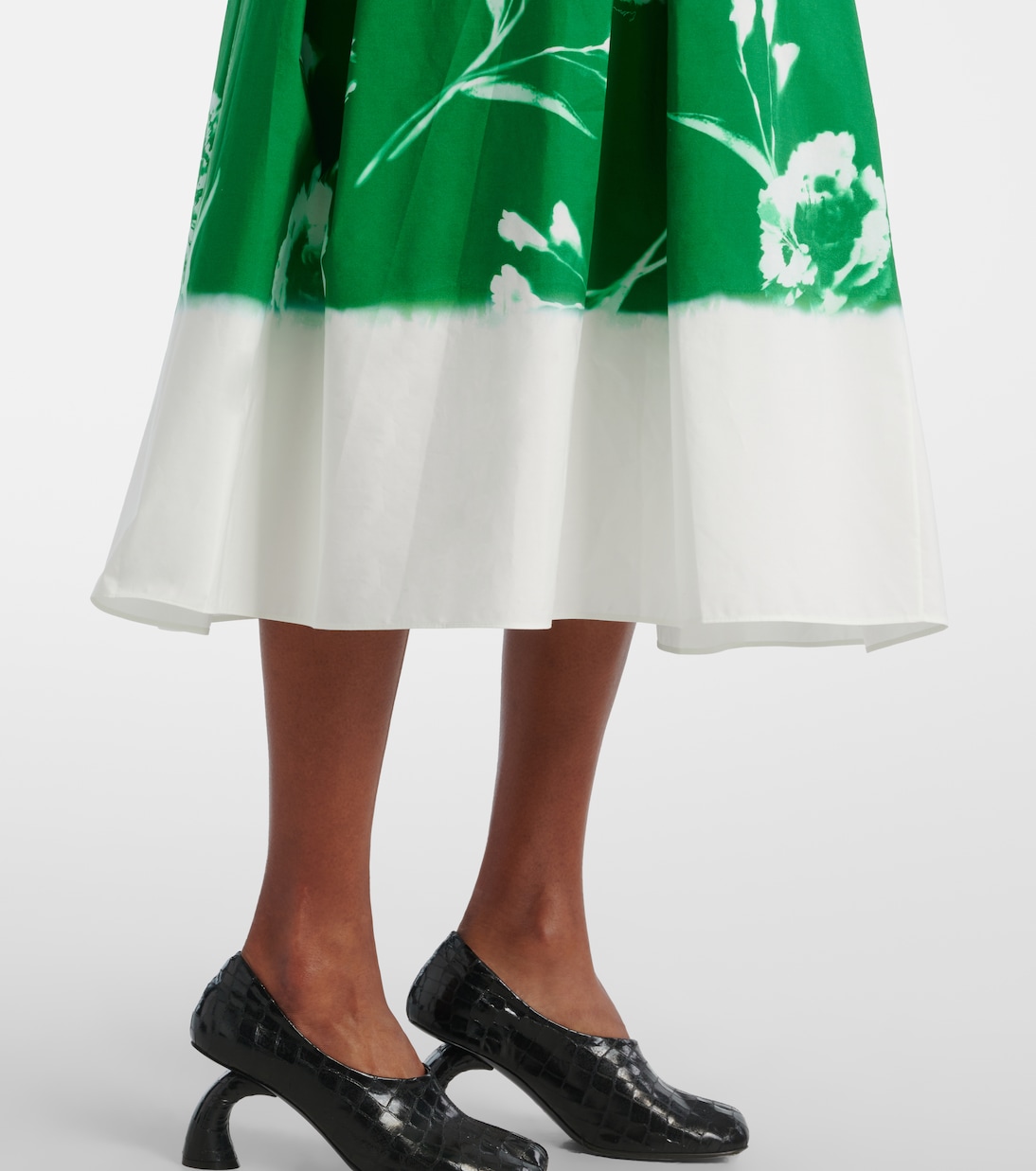 Falda midi plisada de algodón floral | Erdem