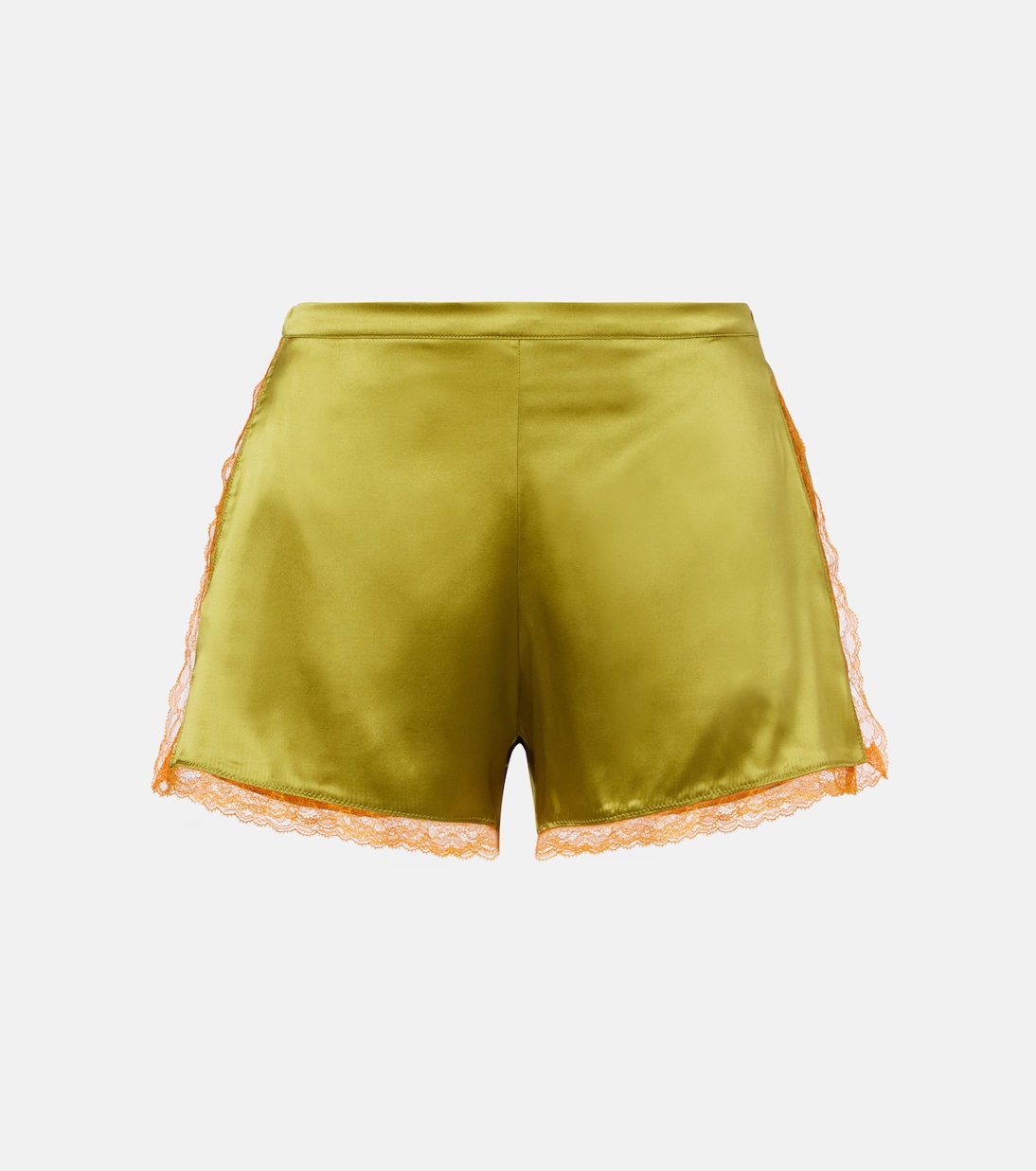 Short en satin de soie mélangée et dentelle | Dries Van Noten