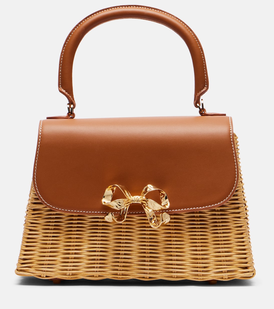 Borsa Bow Mini in rattan | Self-Portrait