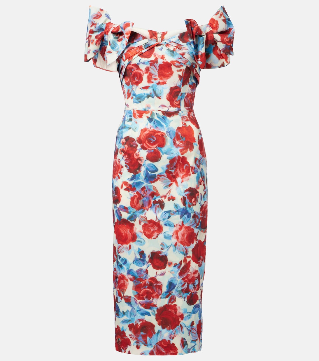 Abito midi Fleurette in taffetà floreale | Rebecca Vallance