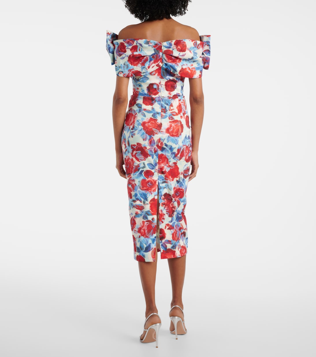 Abito midi Fleurette in taffetà floreale | Rebecca Vallance