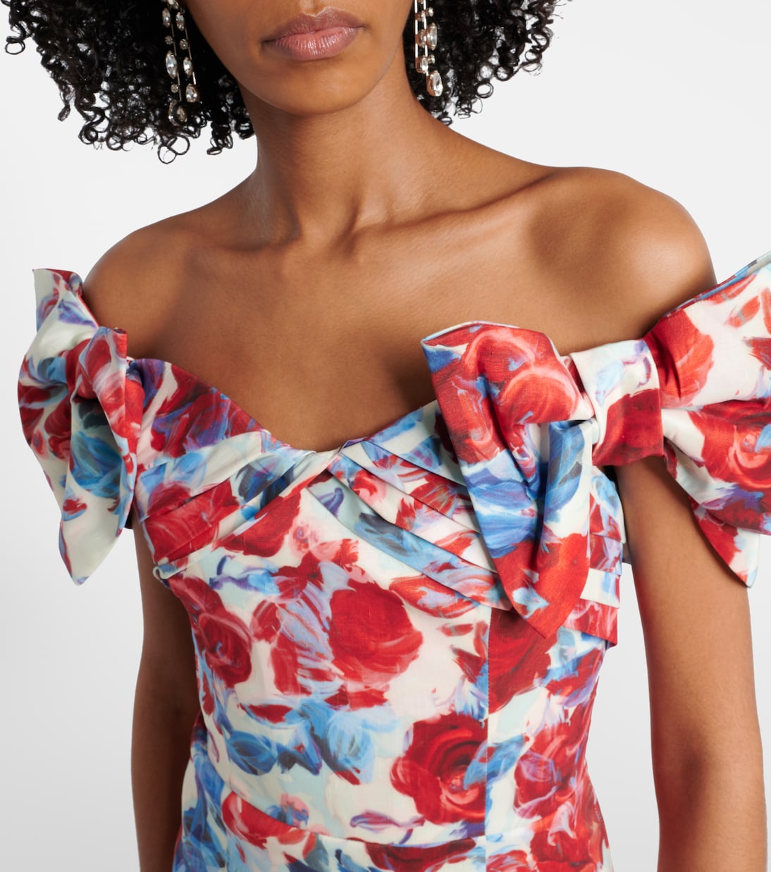 Abito midi Fleurette in taffetà floreale | Rebecca Vallance