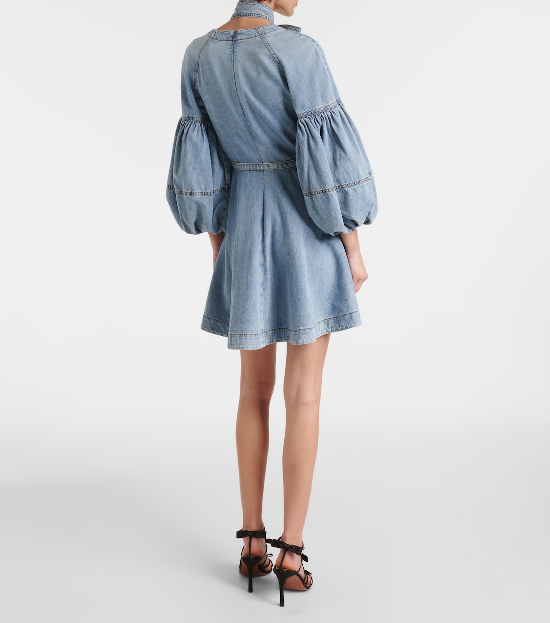 Abito corto di jeans con fiocco | Zimmermann