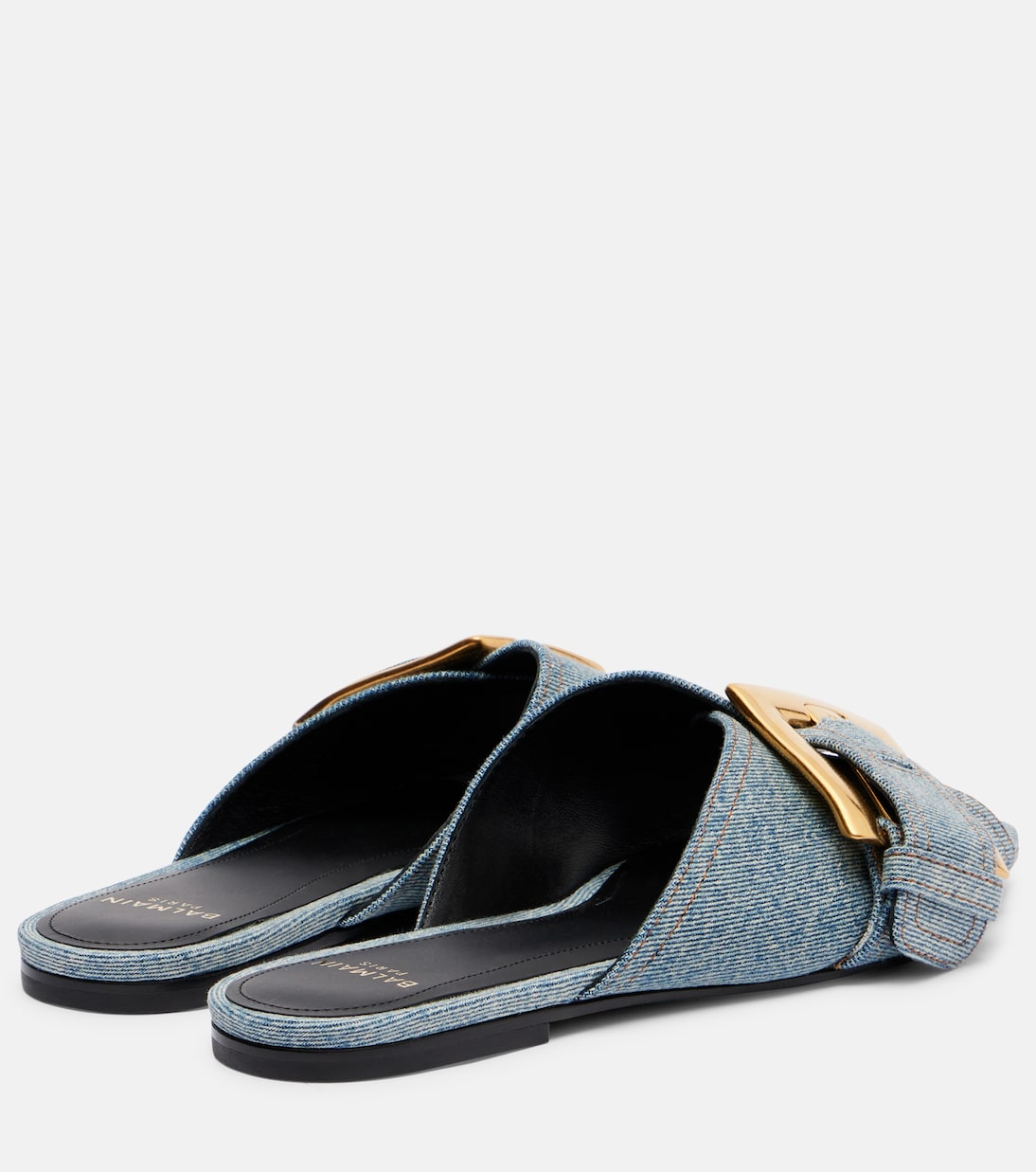 Anthem cotton denim flat sandals | Balmain