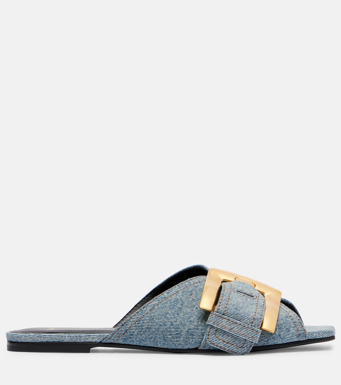 Anthem cotton denim flat sandals | Balmain