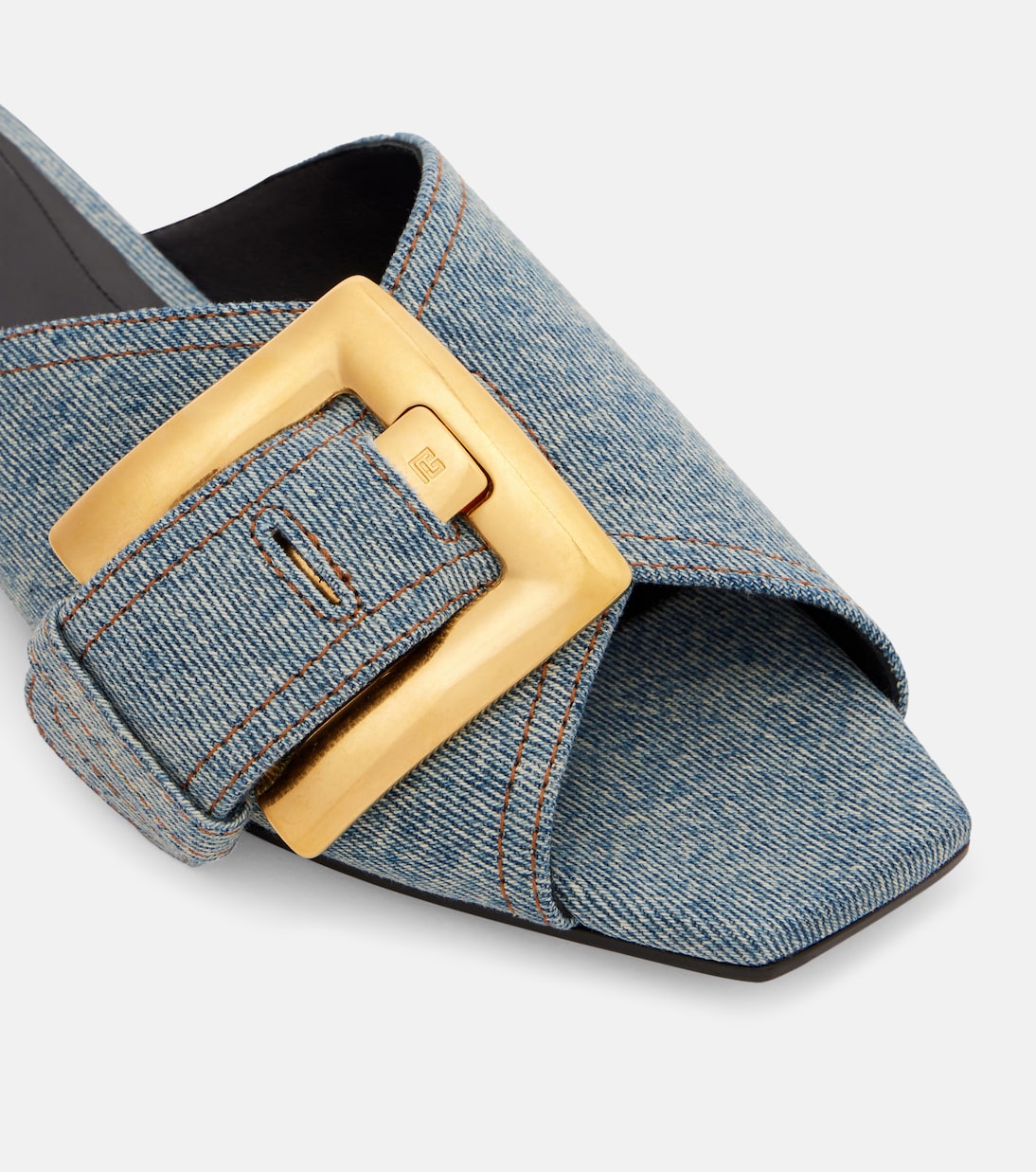Anthem cotton denim flat sandals | Balmain