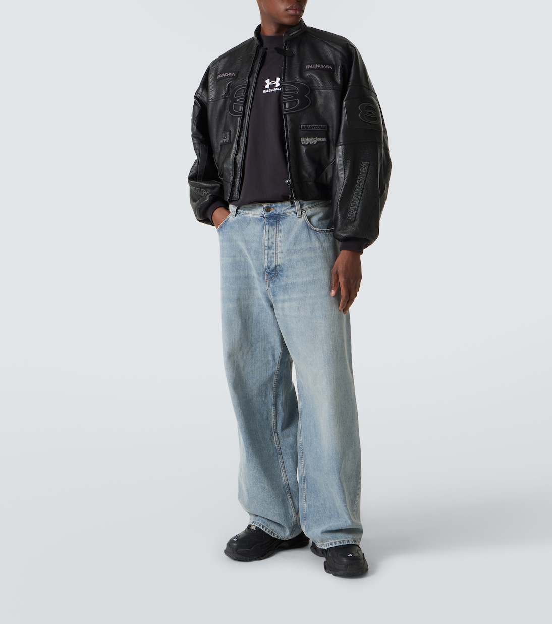 Bikerjacke Round aus Leder | Balenciaga