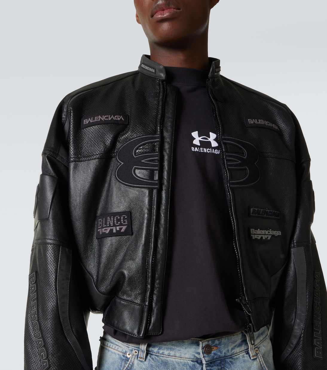 Bikerjacke Round aus Leder | Balenciaga