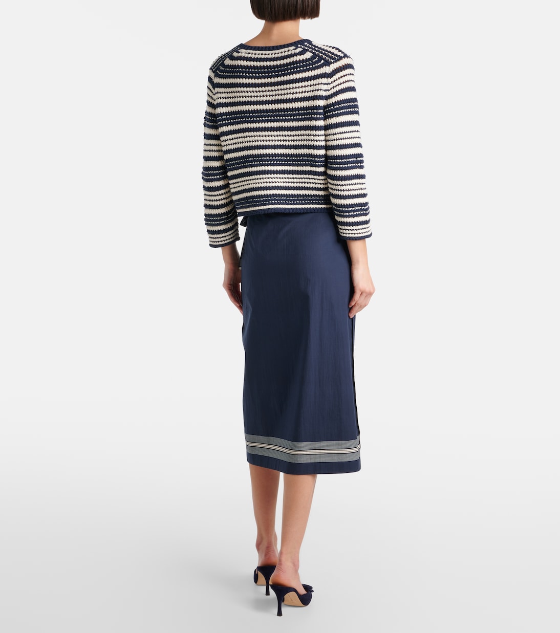 Open-knit striped cotton cardigan | Vince