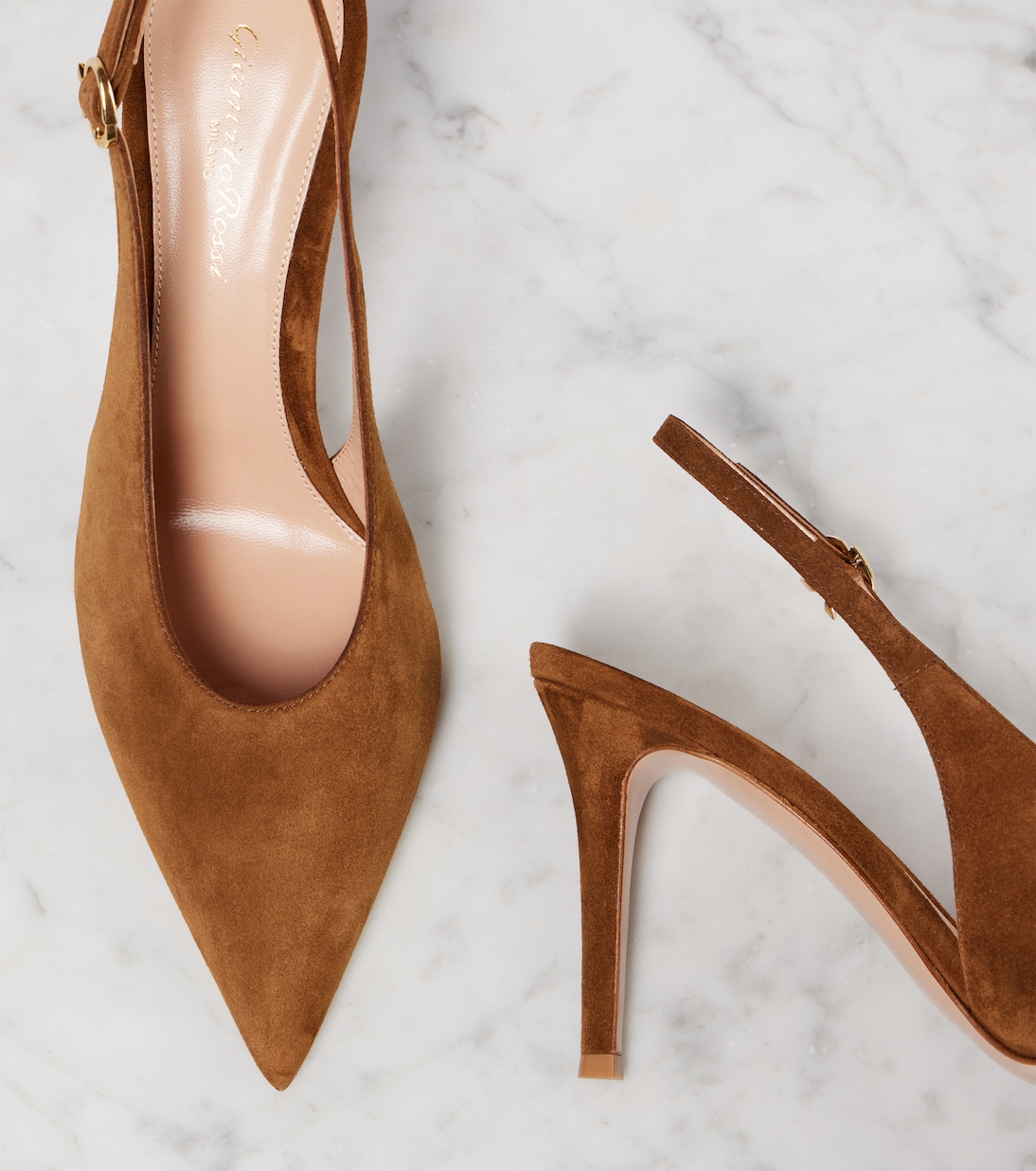 Slingback-Pumps Robbie aus Veloursleder | Gianvito Rossi