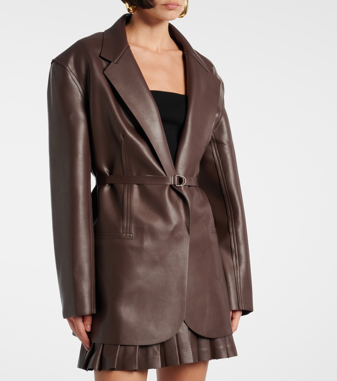 Blazer oversize en cuir synthétique | Norma Kamali
