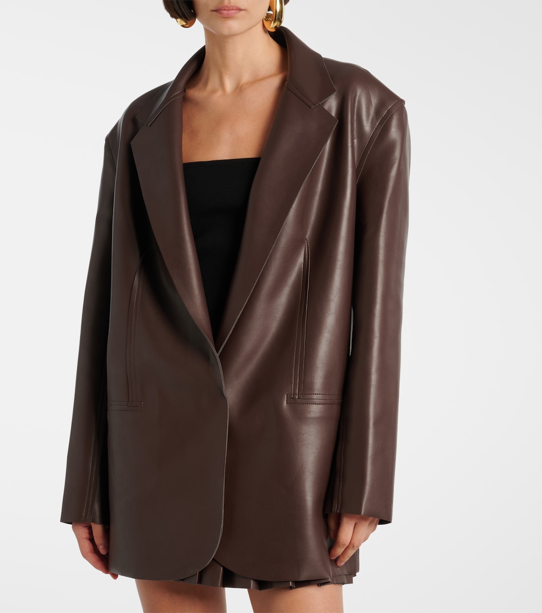 Blazer oversize en cuir synthétique | Norma Kamali