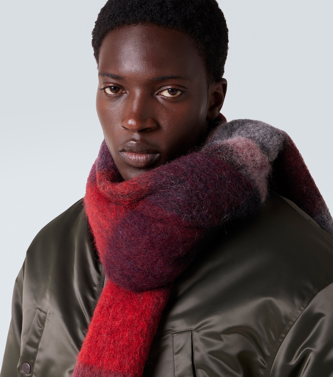 Écharpe en laine et mohair à carreaux | Acne Studios