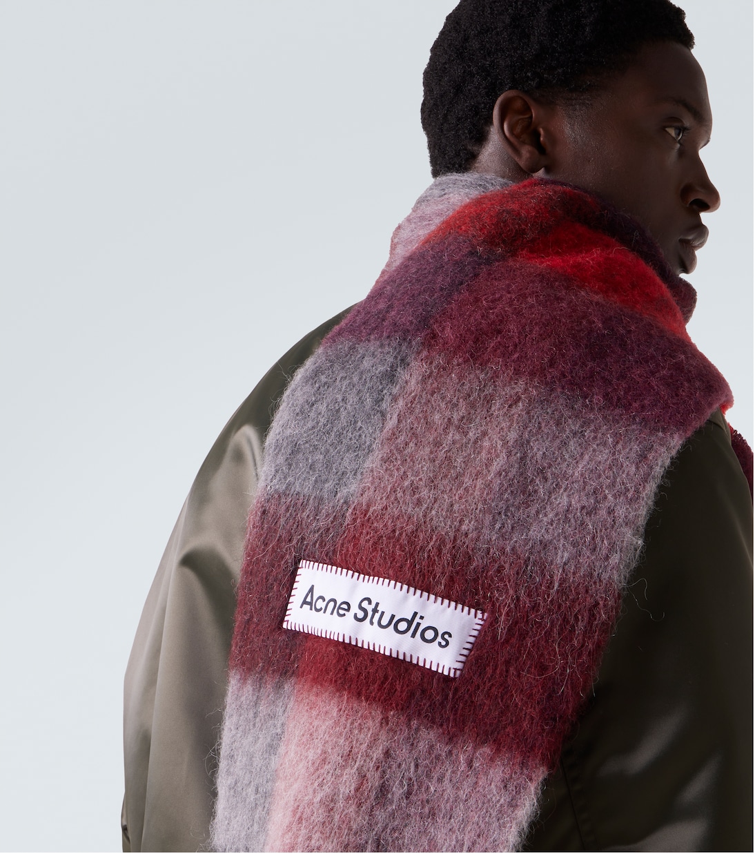 Écharpe en laine et mohair à carreaux | Acne Studios