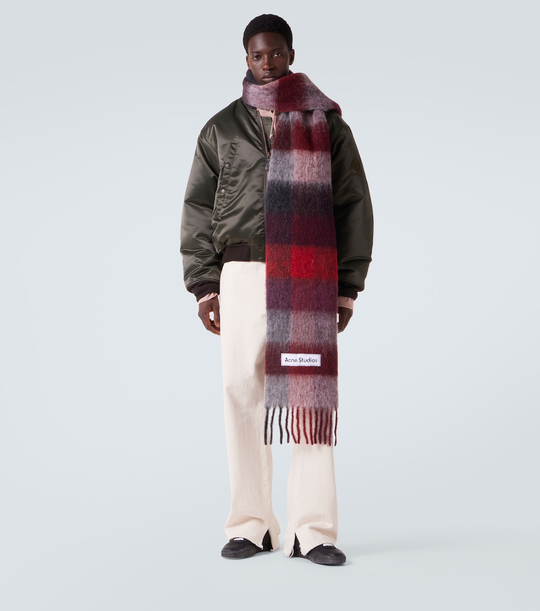 Écharpe en laine et mohair à carreaux | Acne Studios