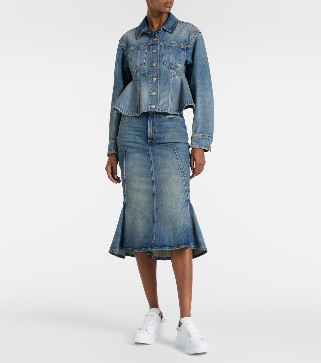 Baskets Oversized en cuir à ornements | McQueen