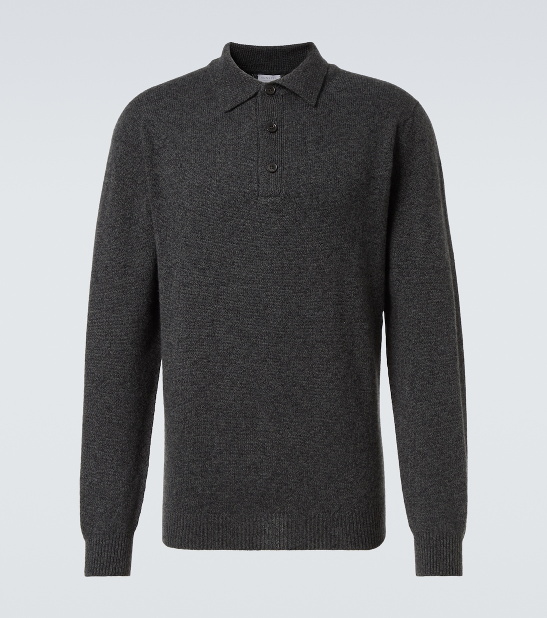 Wool polo sweater | Sunspel