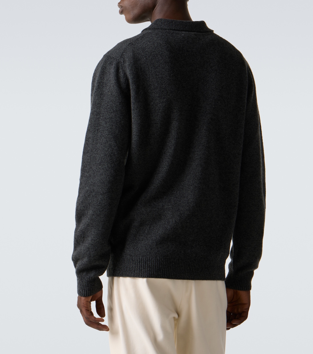 Wool polo sweater | Sunspel