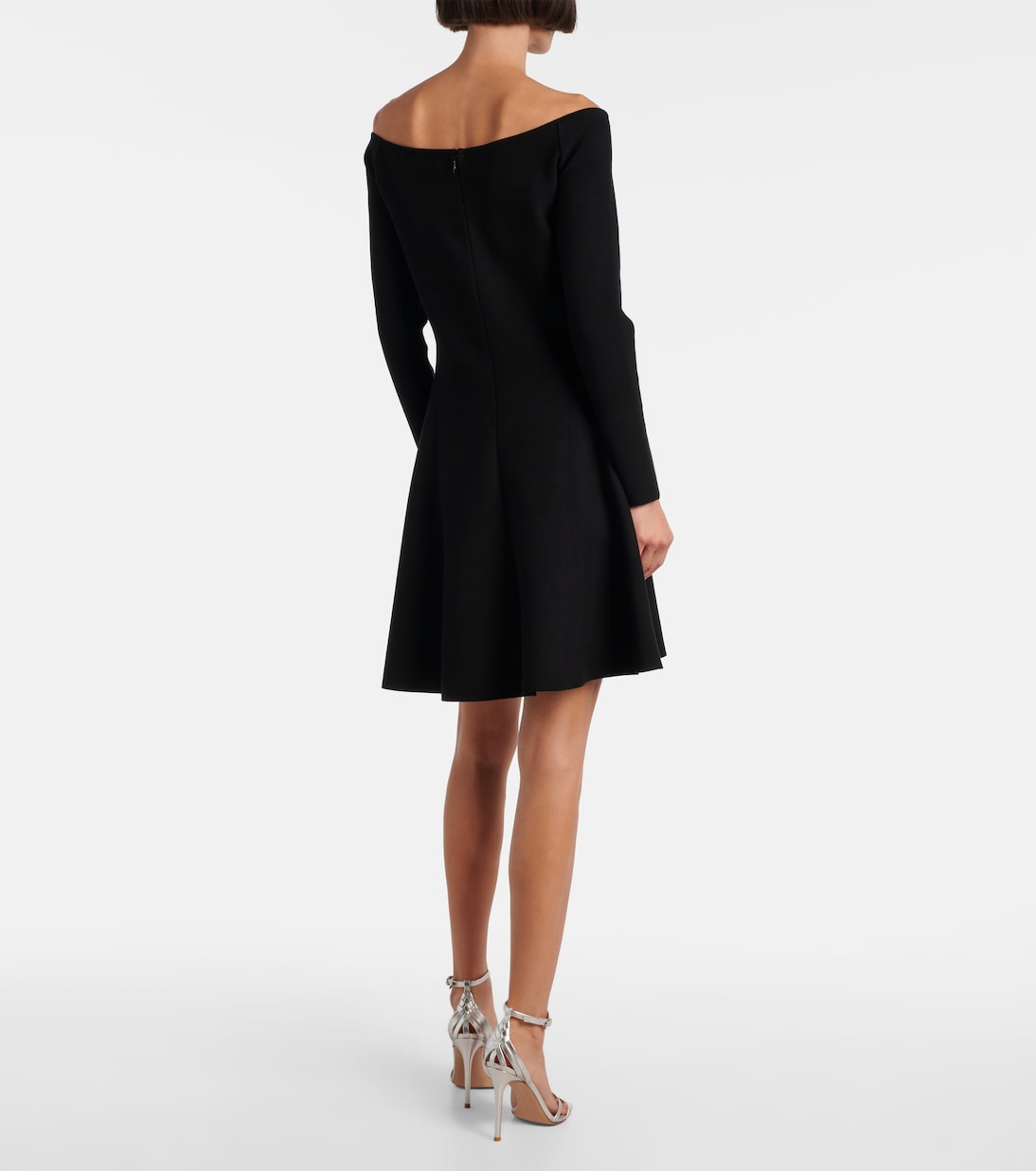 Floral-appliqué off-shoulder minidress | Oscar de la Renta