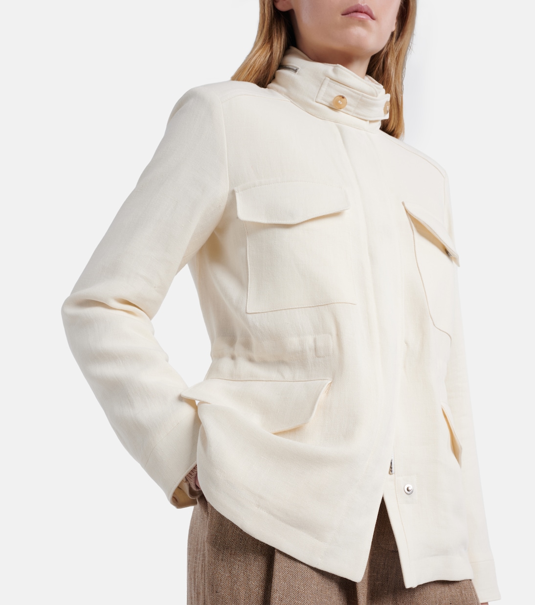 Feldjacke Traveler Mini aus Leinen-Crêpe | Loro Piana