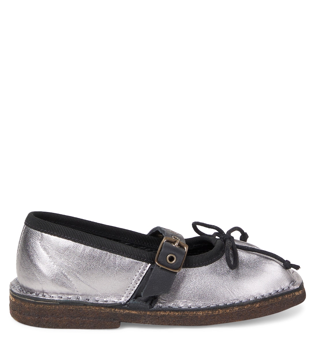 Metallic leather Mary Jane flats | PèPè