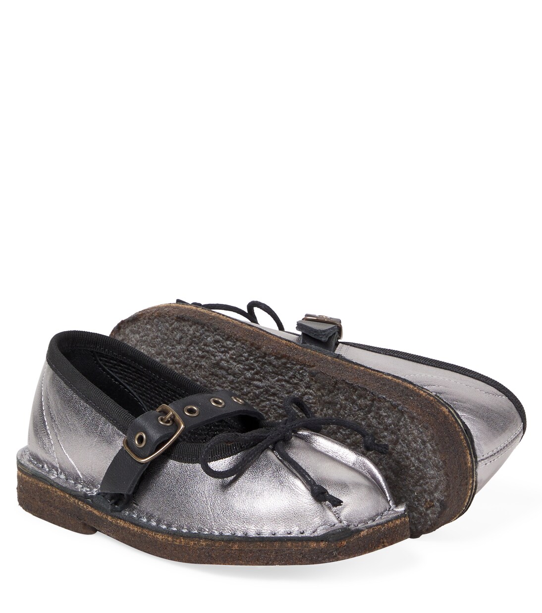 Metallic leather Mary Jane flats | PèPè