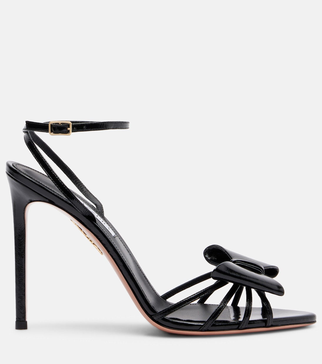 Black Tie 105 bow-detail leather sandals | Aquazzura