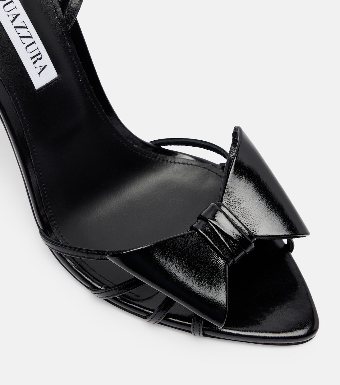 Black Tie 105 bow-detail leather sandals | Aquazzura