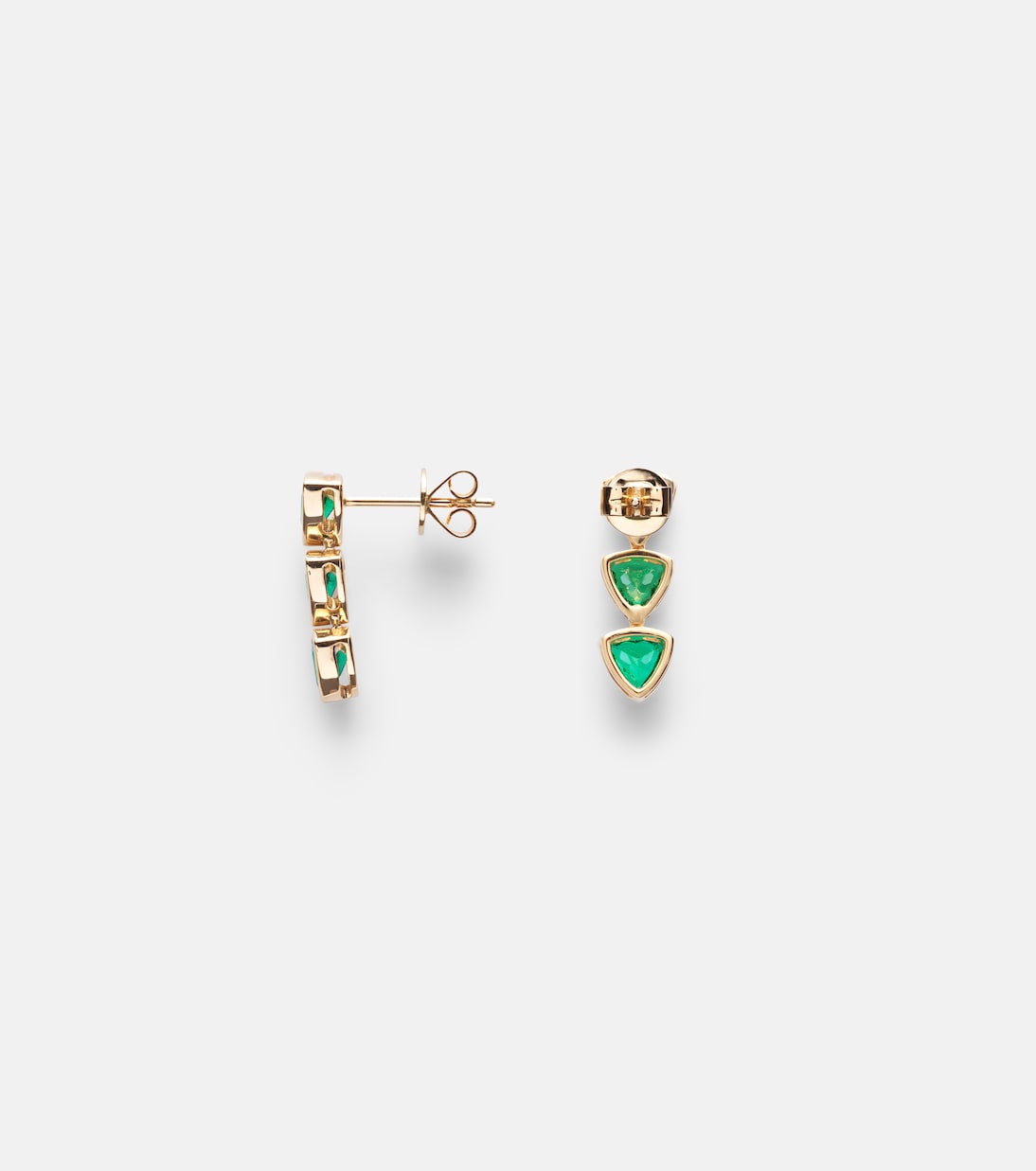 18kt gold drop earrings with emeralds | Anita Ko