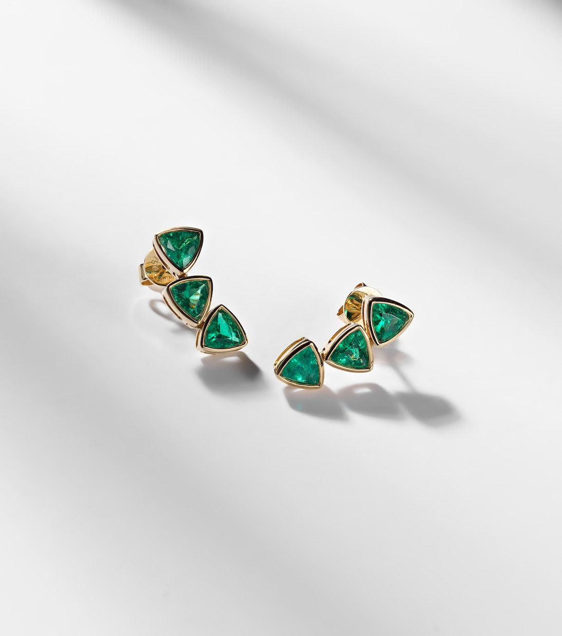 18kt gold drop earrings with emeralds | Anita Ko