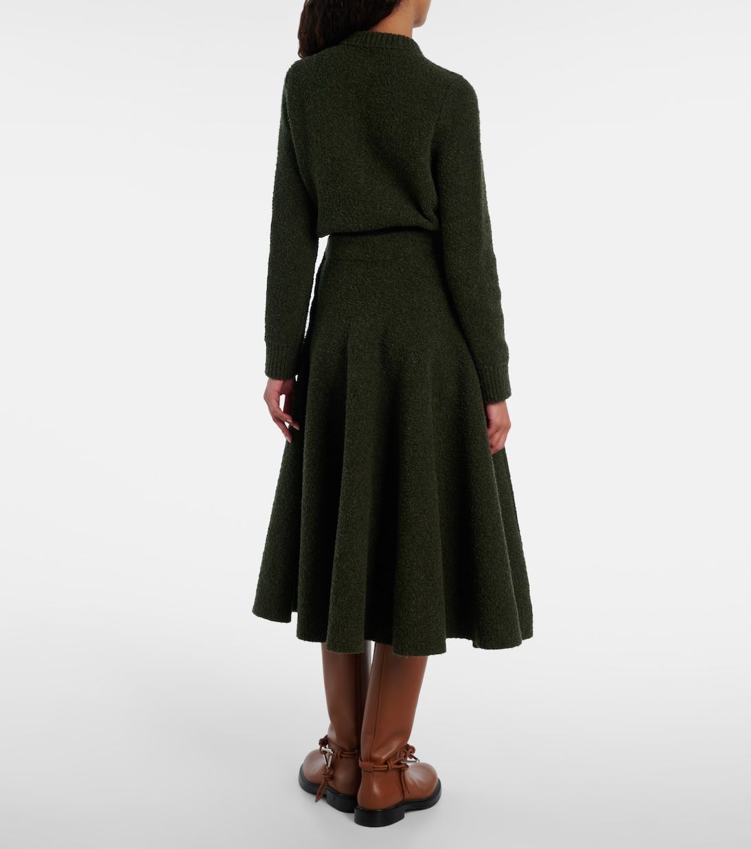 Falda midi Knot de punto bouclé | Bottega Veneta