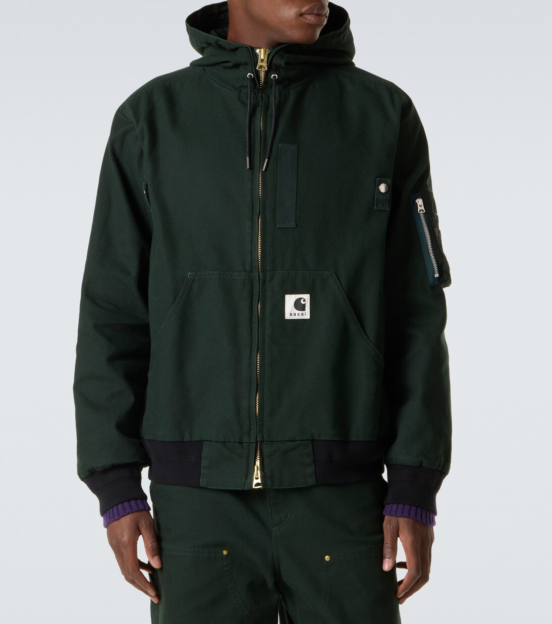 x Carhatt - Giacca imbottita in cotone con cappuccio | Sacai