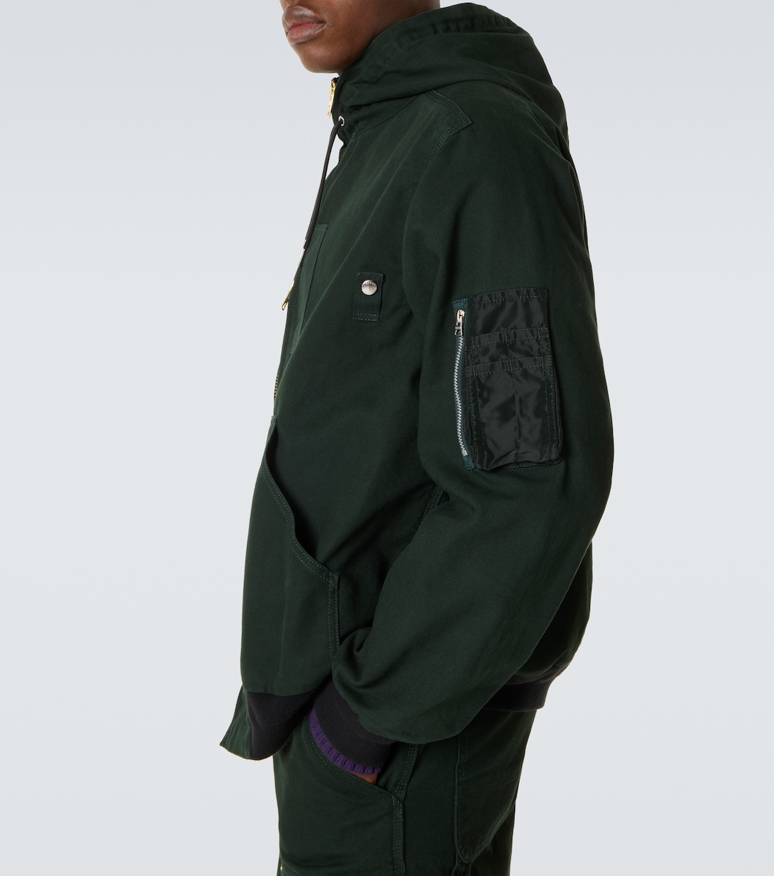 x Carhatt - Giacca imbottita in cotone con cappuccio | Sacai