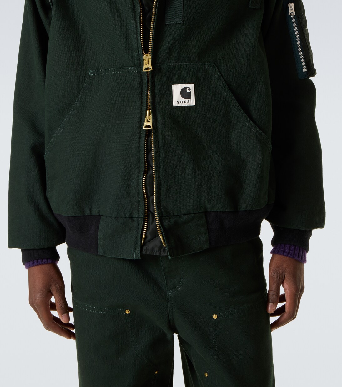 x Carhatt - Giacca imbottita in cotone con cappuccio | Sacai
