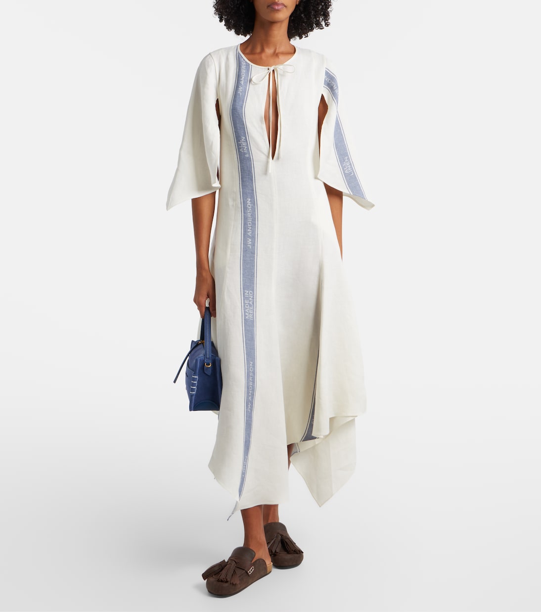 Asymmetric linen maxi dress | JW Anderson