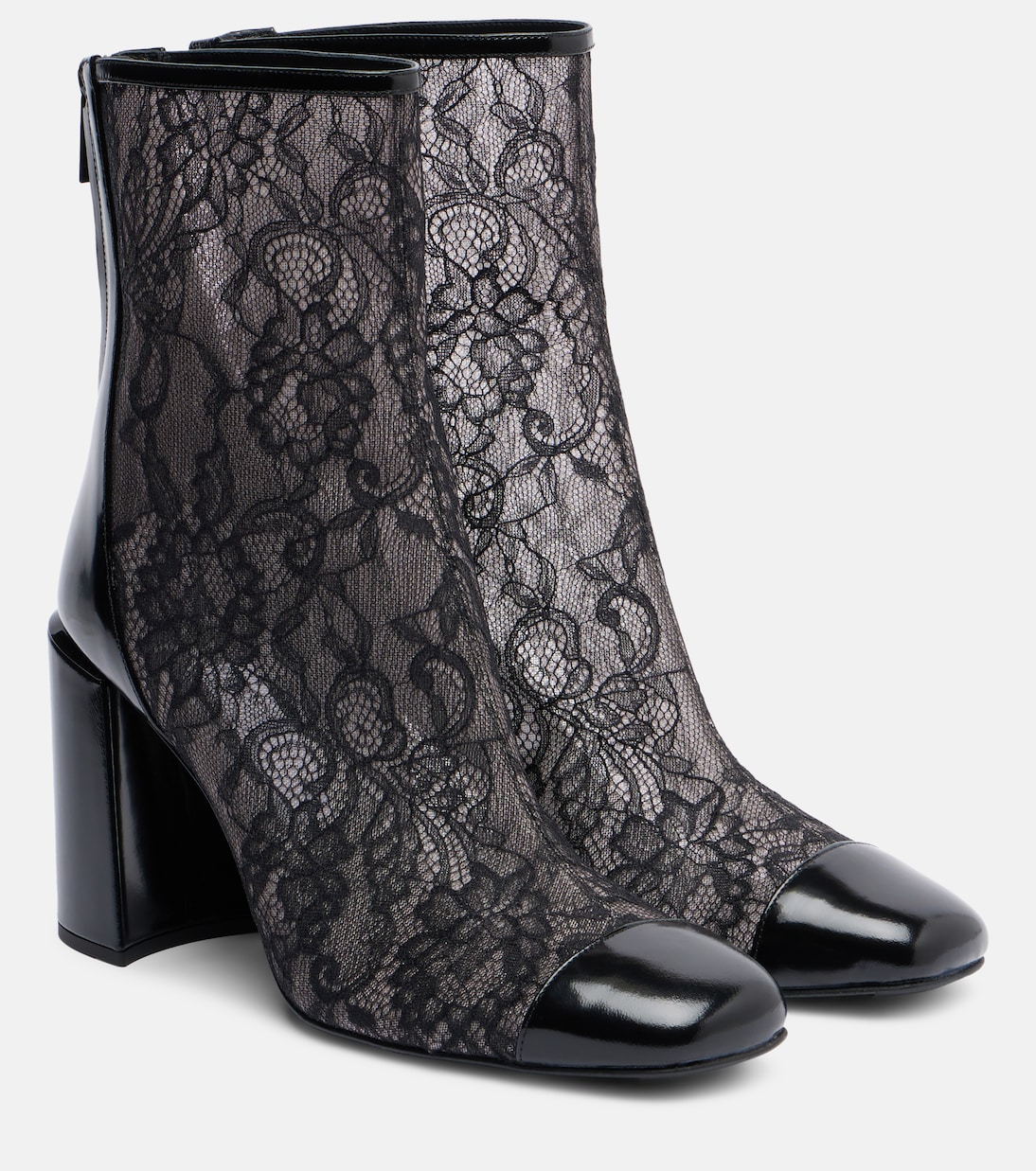 Kisu 85 leather-trimmed lace ankle boots | Jimmy Choo
