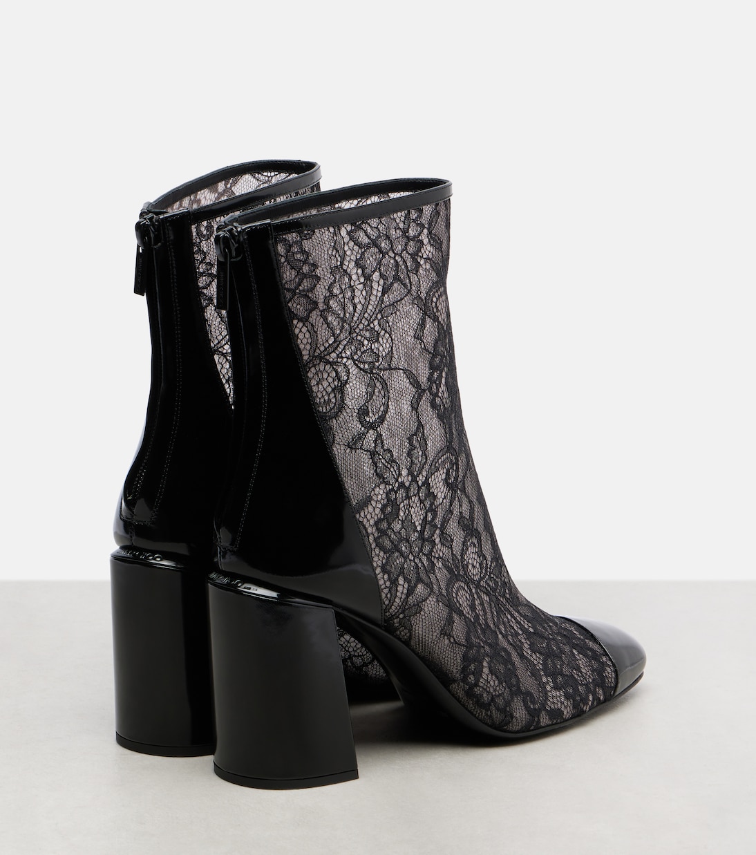 Kisu 85 leather-trimmed lace ankle boots | Jimmy Choo