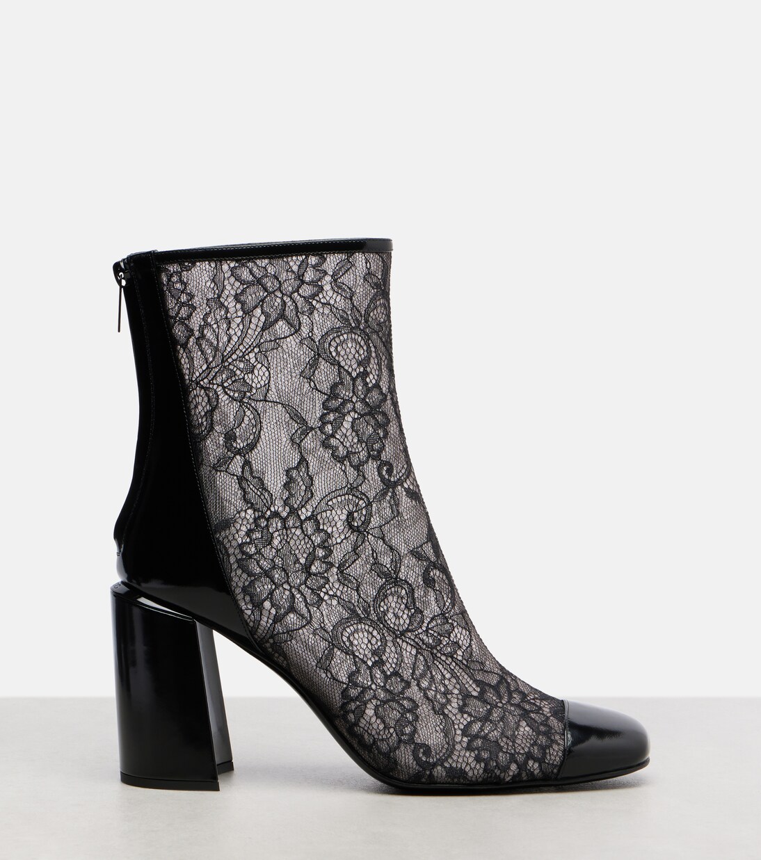 Kisu 85 leather-trimmed lace ankle boots | Jimmy Choo