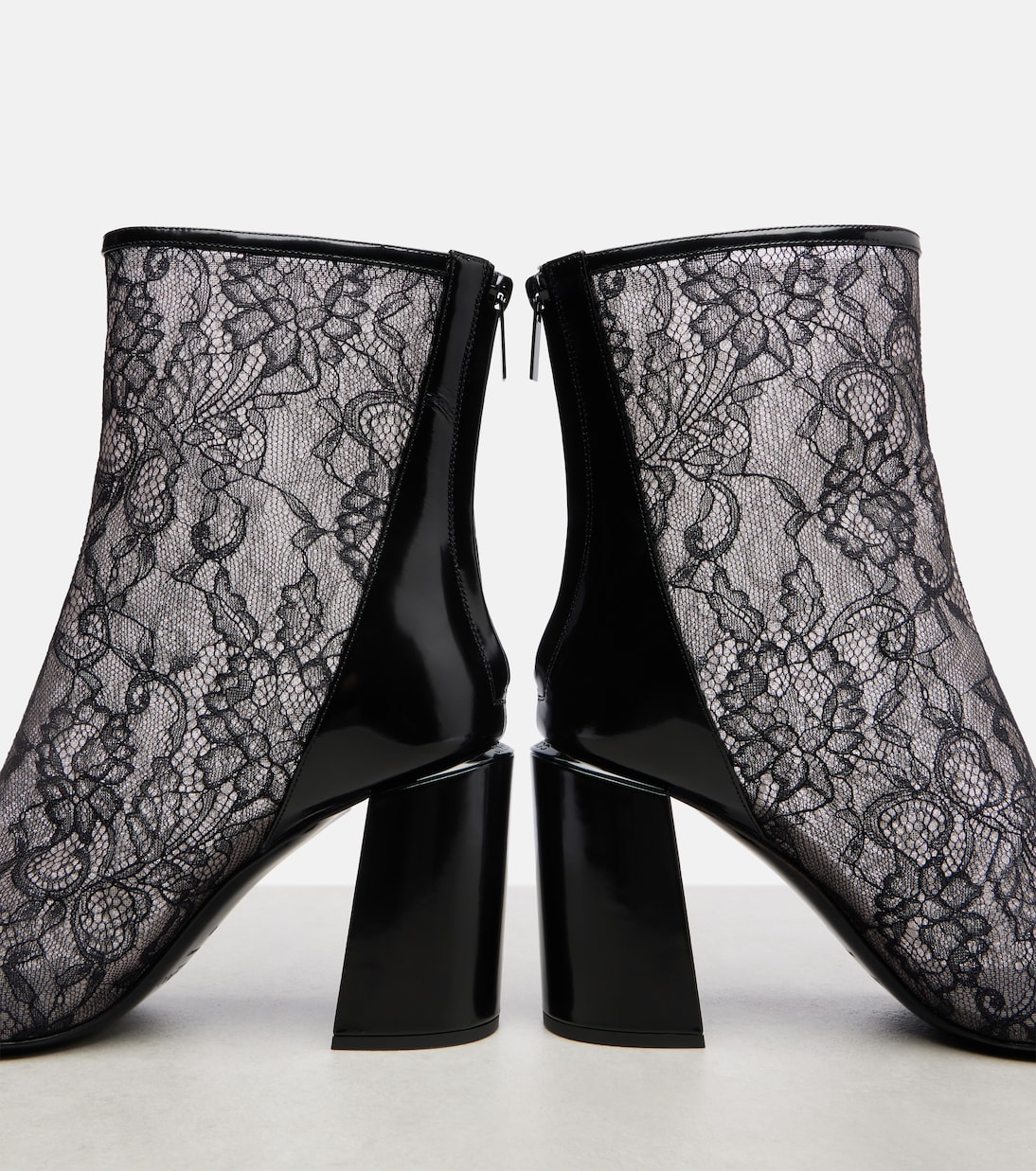 Kisu 85 leather-trimmed lace ankle boots | Jimmy Choo