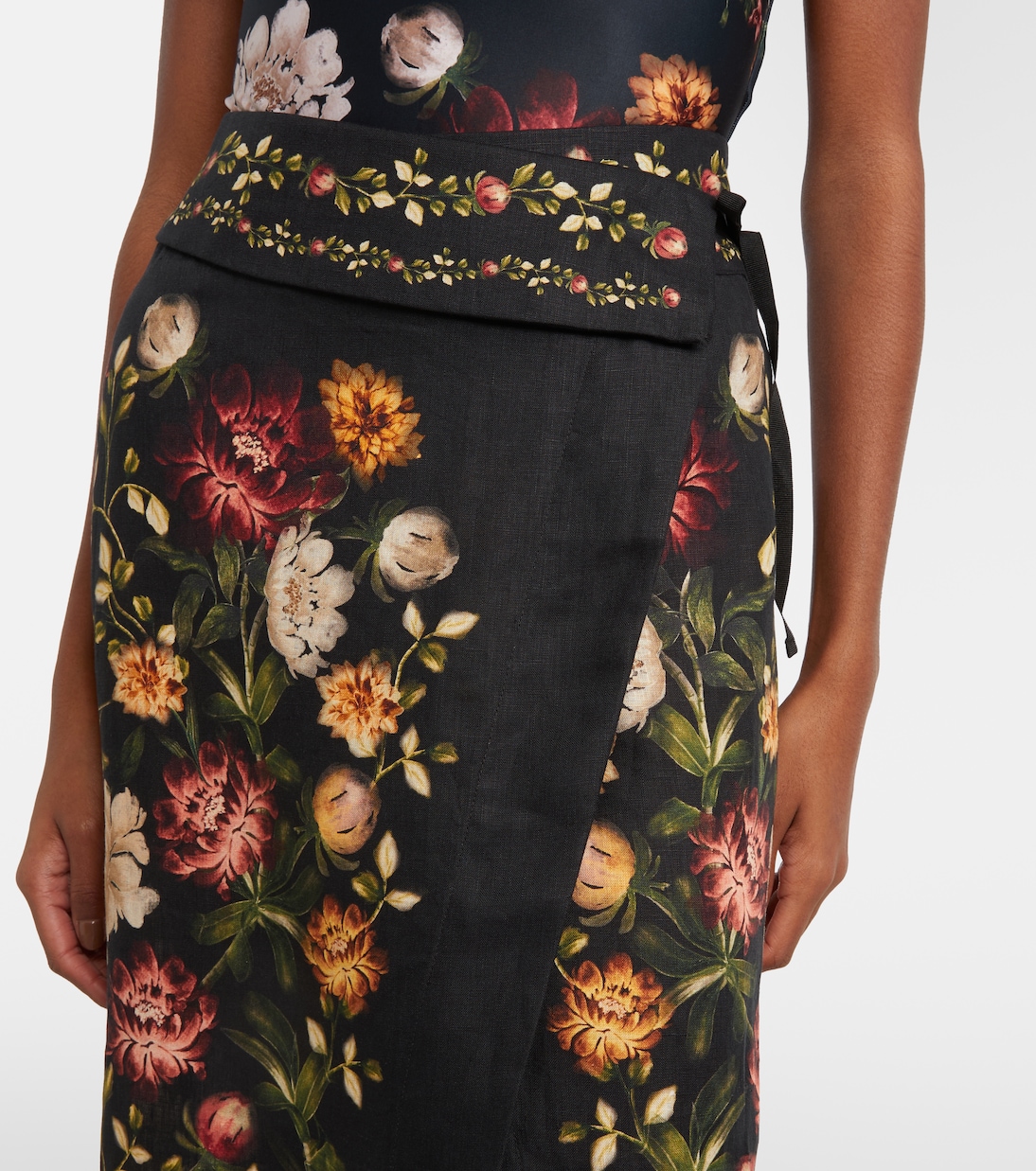 Tierra floral linen beach cover-up | Agua by Agua Bendita