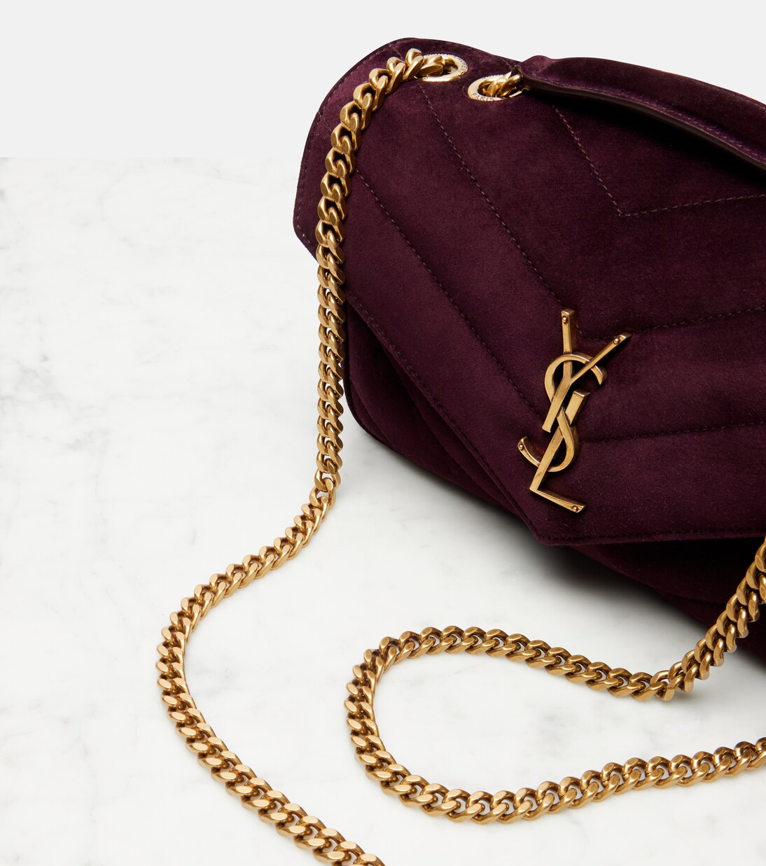 Loulou Small suede shoulder bag | Saint Laurent