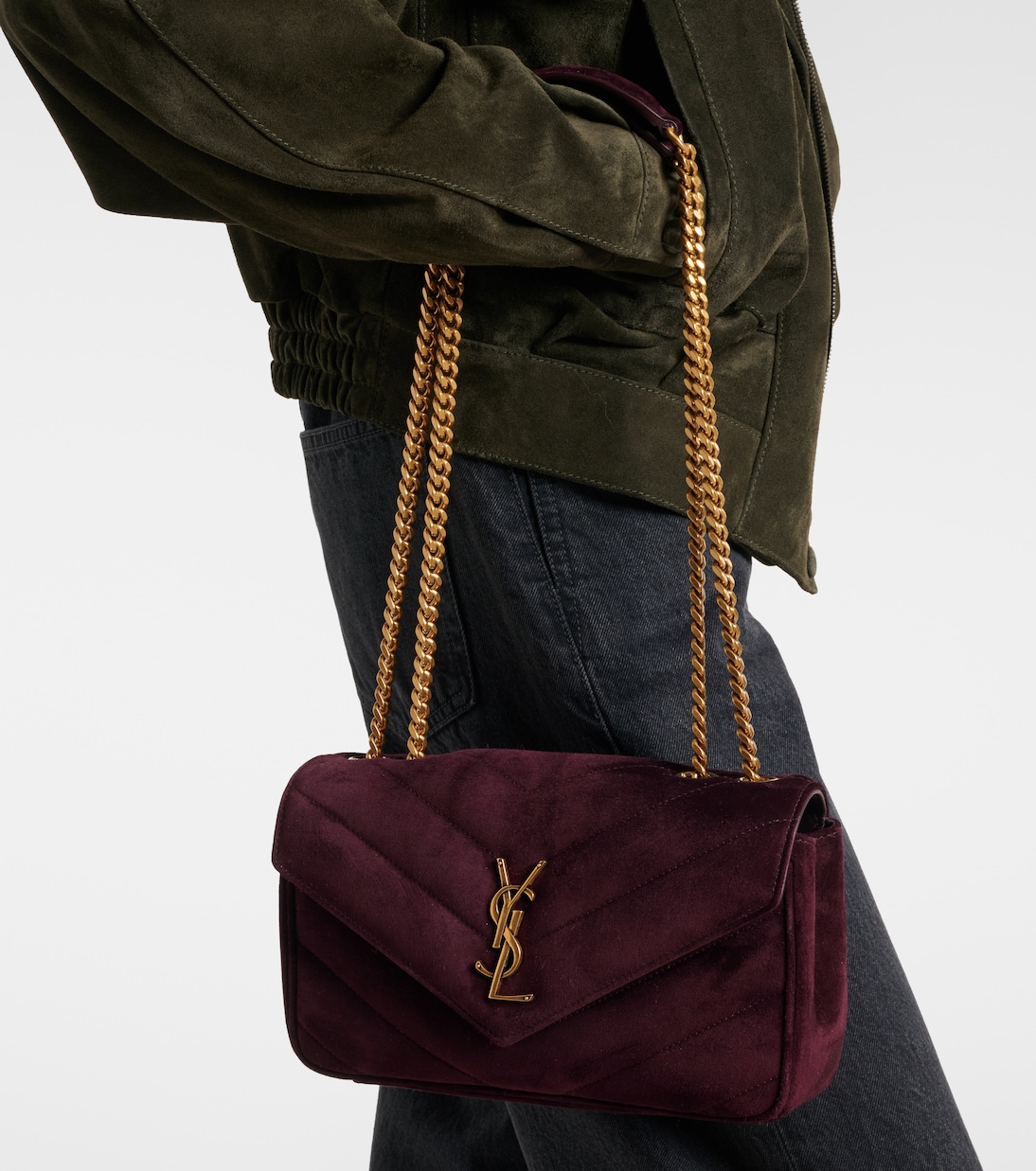 Loulou Small suede shoulder bag | Saint Laurent