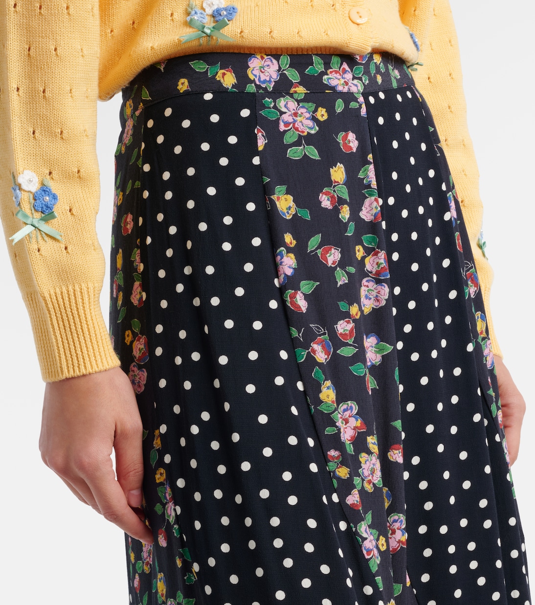 Falda midi Gracella con paneles | Rixo