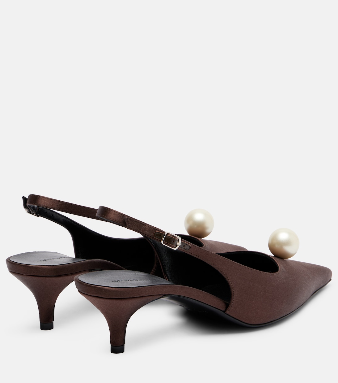 Embellished satin slingback pumps | Magda Butrym