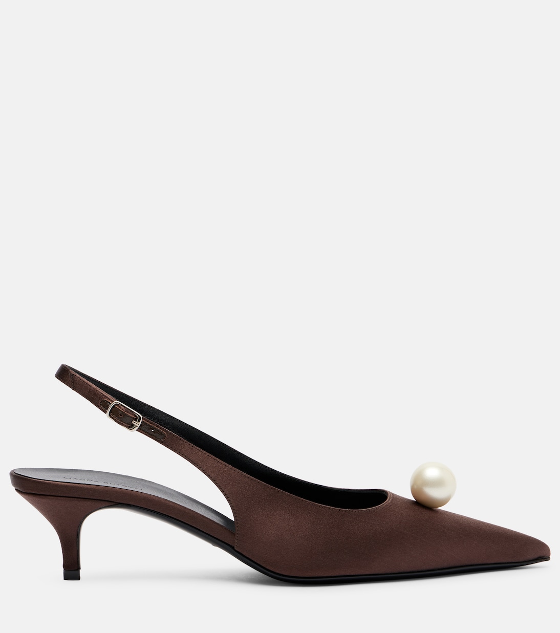 Embellished satin slingback pumps | Magda Butrym