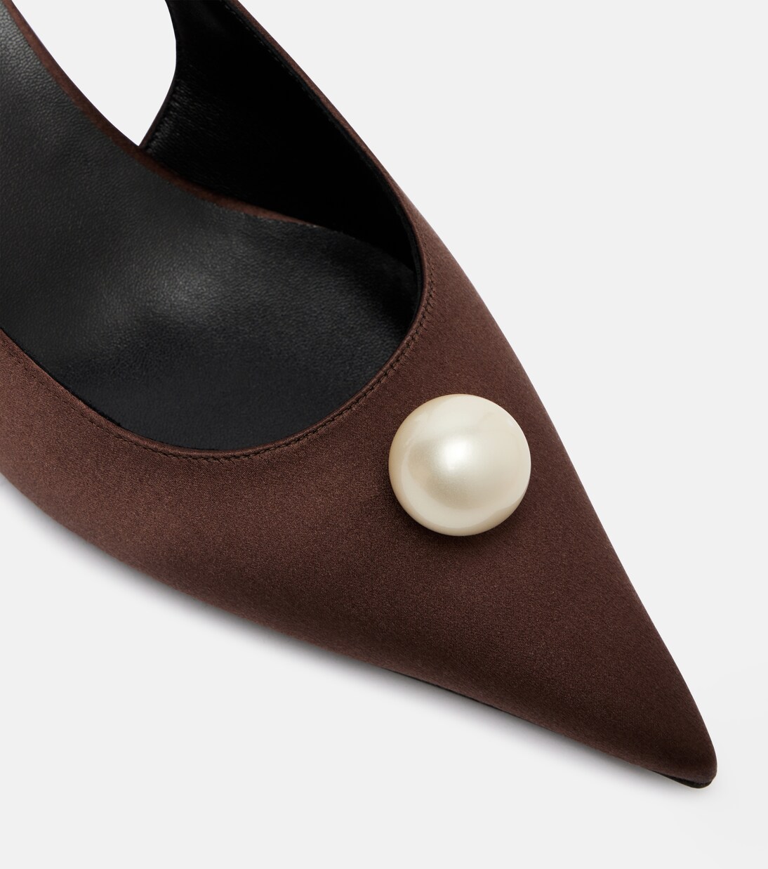 Embellished satin slingback pumps | Magda Butrym