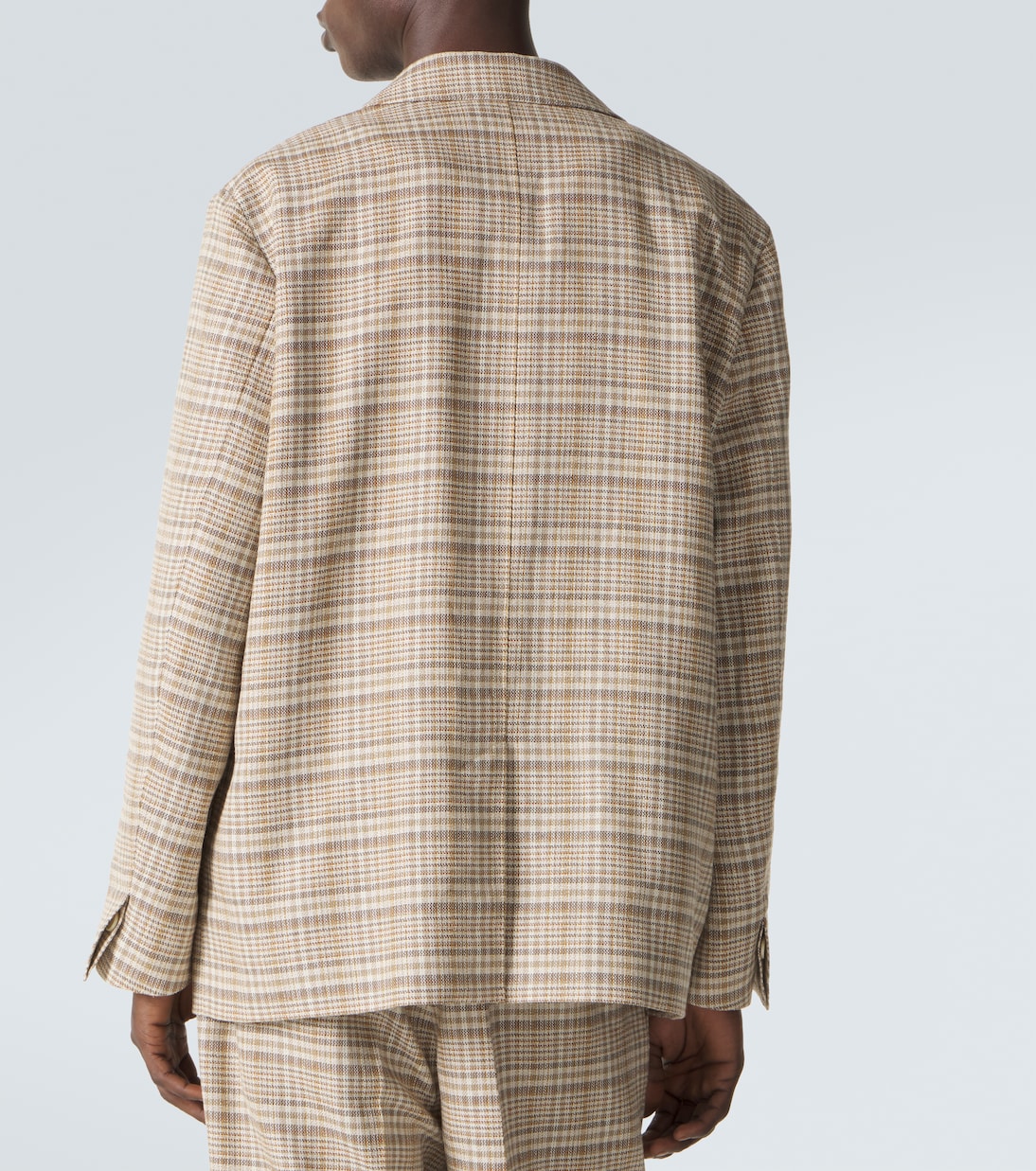 Checked silk and linen tweed jacket | Auralee
