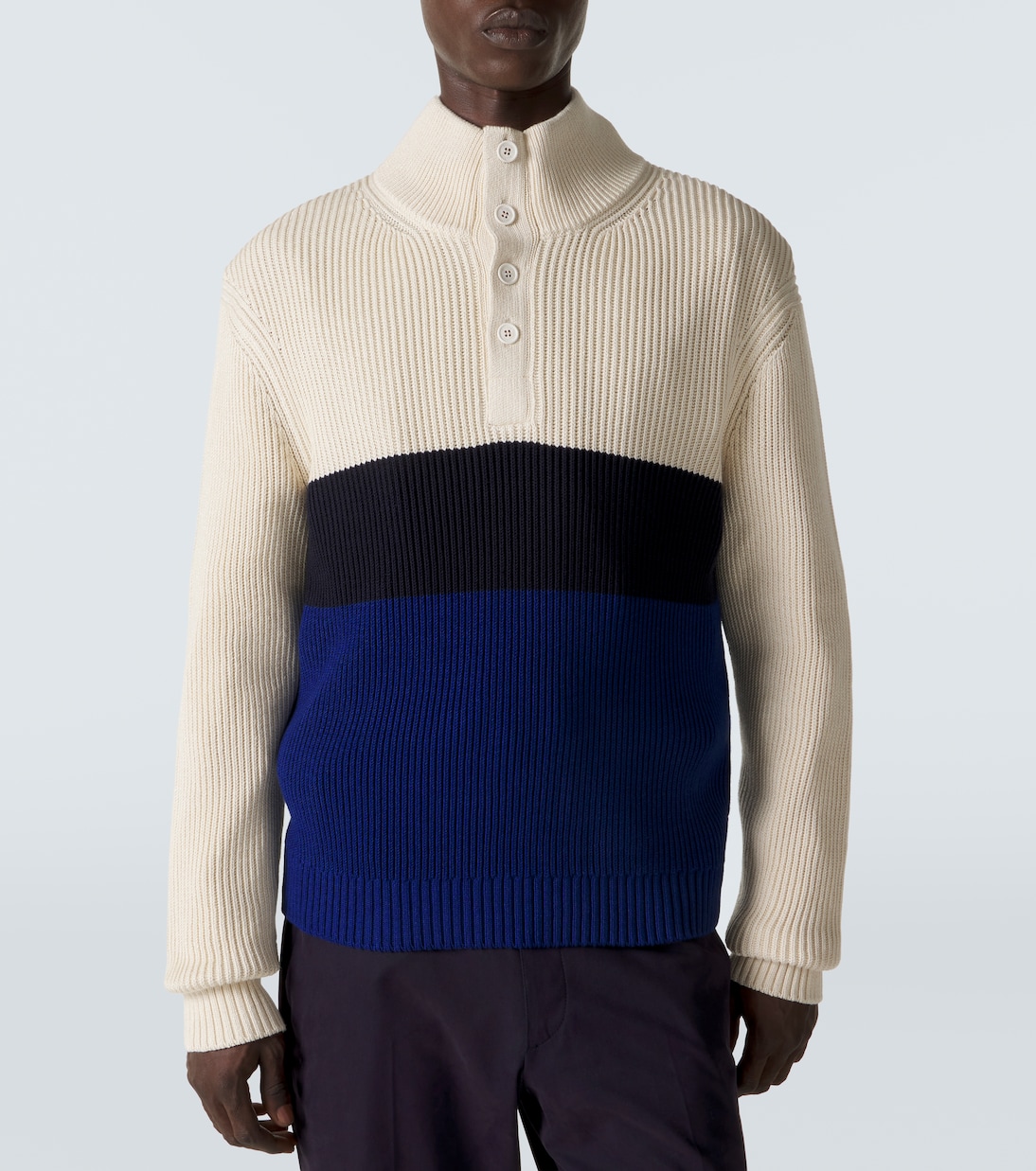Colorblocked cotton and silk sweater | Dunhill